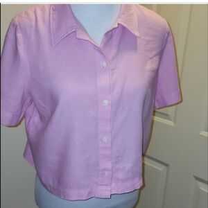 Wilfred Free 55% linen 45% lenzing crop top button Down shirt